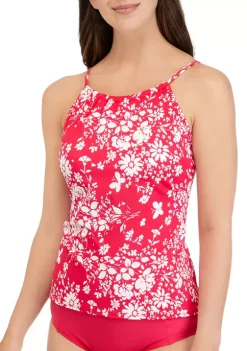 Outlet 🥰 Kim Rogers® Dainty Floral High Neck Tankini Swim Top 👏 -Kim Rogers® Shop Belk 2406