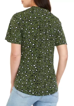 Deals 🛒 Kim Rogers® 👩 Women's Short Flutter Sleeve Henley Top 👏 -Kim Rogers® Shop Belk 2408