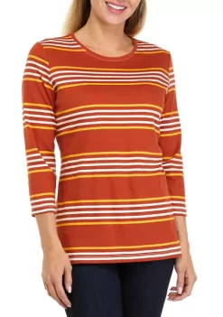 Budget 😍 Kim Rogers® 👩 Women's 3/4 Sleeve Printed Top 😀 -Kim Rogers® Shop Belk 241