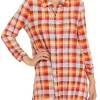 Best Pirce 🎉 Kim Rogers® 👩 Women's 3/4 Ruched Sleeve Plaid Button Down Top 🔥 -Kim Rogers® Shop Belk 242