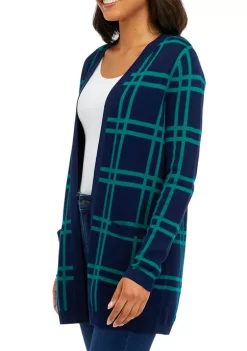 Outlet ✨ Kim Rogers® 👩 Women's Long Sleeve Jacquard Cardigan ❤️ -Kim Rogers® Shop Belk 2447