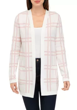 Outlet ✨ Kim Rogers® 👩 Women's Long Sleeve Jacquard Cardigan ❤️ -Kim Rogers® Shop Belk 2449