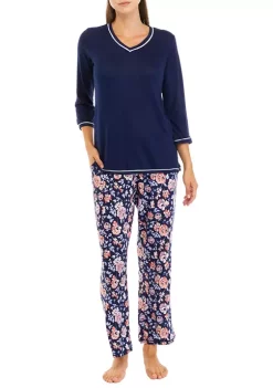 Brand new 🔥 Kim Rogers® 👩 Women's 3/4 Sleeve Whisper Soft Pajama Set 🛒 -Kim Rogers® Shop Belk 2462