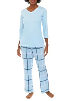 Brand new 🔥 Kim Rogers® 👩 Women's 3/4 Sleeve Whisper Soft Pajama Set 🛒 -Kim Rogers® Shop Belk 2463