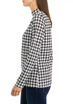 Promo 🔥 Kim Rogers® Long Sleeve Mock Neck Allover Print Top 😉 -Kim Rogers® Shop Belk 286