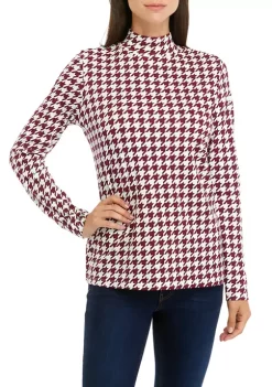 Promo 🔥 Kim Rogers® Long Sleeve Mock Neck Allover Print Top 😉 -Kim Rogers® Shop Belk 287