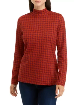 Promo 🔥 Kim Rogers® Long Sleeve Mock Neck Allover Print Top 😉 -Kim Rogers® Shop Belk 288