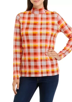 Promo 🔥 Kim Rogers® Long Sleeve Mock Neck Allover Print Top 😉 -Kim Rogers® Shop Belk 289