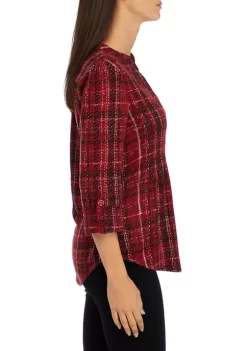 Coupon 🎁 Kim Rogers® 👩 Women's 3/4 Sleeve Henley Hacci Top 🔔 -Kim Rogers® Shop Belk 304