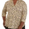Deals ✔️ Kim Rogers® Plus Size 3/4 Sleeve Henley Cheetah Print Top 😉 -Kim Rogers® Shop Belk 307