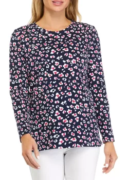 Wholesale 🥰 Kim Rogers® 👩 Women's Long Sleeve Allover Print T-Shirt 👏 -Kim Rogers® Shop Belk 391