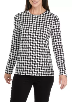 Wholesale 🥰 Kim Rogers® 👩 Women's Long Sleeve Allover Print T-Shirt 👏 -Kim Rogers® Shop Belk 396