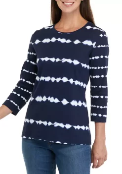 Wholesale 🔔 Kim Rogers® Petite 3/4 Sleeve Print Top 😍 -Kim Rogers® Shop Belk 449