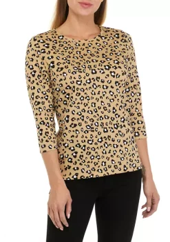Wholesale 🔔 Kim Rogers® Petite 3/4 Sleeve Print Top 😍 -Kim Rogers® Shop Belk 452