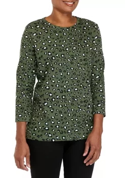Wholesale 🔔 Kim Rogers® Petite 3/4 Sleeve Print Top 😍 -Kim Rogers® Shop Belk 453