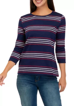 Wholesale 🔔 Kim Rogers® Petite 3/4 Sleeve Print Top 😍 -Kim Rogers® Shop Belk 458