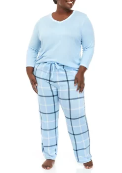Best reviews of 💯 Kim Rogers® Plus Size Whisperluxe 3/4 Sleeve Pajama Set ❤️ -Kim Rogers® Shop Belk 462