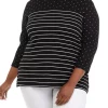 Cheapest ✨ Kim Rogers® Plus Size 3/4 Sleeve Mixed Print T-Shirt 🌟 -Kim Rogers® Shop Belk 471