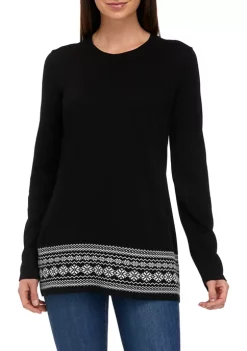 Brand new 🎉 Kim Rogers® 👩 Women's Long Sleeve Sweater with Printed Scarf ⭐ -Kim Rogers® Shop Belk 502