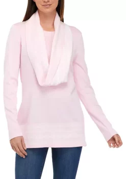 Brand new 🎉 Kim Rogers® 👩 Women's Long Sleeve Sweater with Printed Scarf ⭐ -Kim Rogers® Shop Belk 503