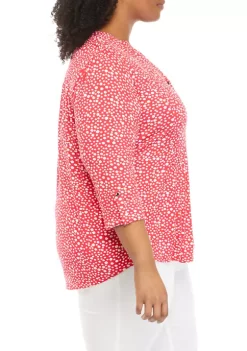 Top 10 ⌛ Kim Rogers® Plus Size 3/4 Sleeve Animal Print Top 👏 -Kim Rogers® Shop Belk 605