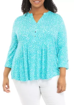 Top 10 ⌛ Kim Rogers® Plus Size 3/4 Sleeve Animal Print Top 👏 -Kim Rogers® Shop Belk 607