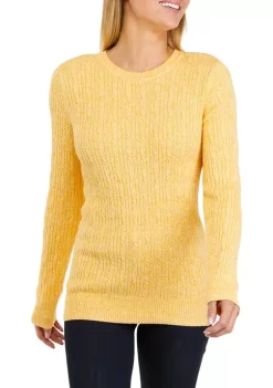 Best reviews of 😀 Kim Rogers® 👩 Women's Long Sleeve Cable Crew Neck Marled Sweater 🌟 -Kim Rogers® Shop Belk 64