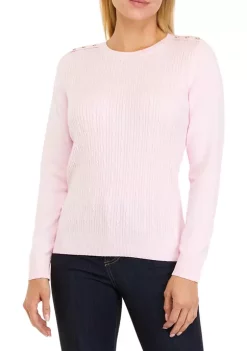 Best Pirce ⭐ Kim Rogers® 👩 Women's Long Sleeve Cable Knit Crew Neck Sweater 🔔 -Kim Rogers® Shop Belk 651