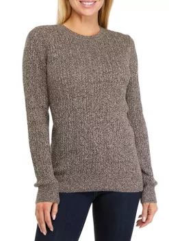 Best reviews of 😀 Kim Rogers® 👩 Women's Long Sleeve Cable Crew Neck Marled Sweater 🌟 -Kim Rogers® Shop Belk 66