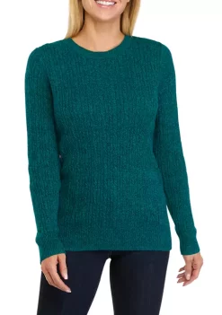 Best reviews of 😀 Kim Rogers® 👩 Women's Long Sleeve Cable Crew Neck Marled Sweater 🌟 -Kim Rogers® Shop Belk 68
