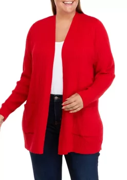 Brand new 💯 Kim Rogers® Plus Size Open Front Cable Knit Cardigan ⌛ -Kim Rogers® Shop Belk 682