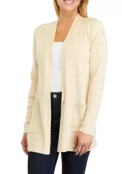 Coupon 🌟 Kim Rogers® 👩 Women's Long Sleeve Cable Cardigan Sweater 😀