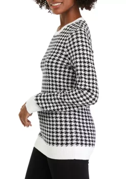 Deals ❤️ Kim Rogers® 👩 Women's Long Sleeve Crew Neck Jacquard Sweater 😍 -Kim Rogers® Shop Belk 691