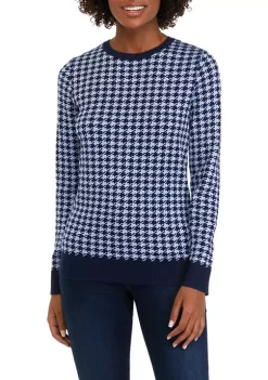 Deals ❤️ Kim Rogers® 👩 Women's Long Sleeve Crew Neck Jacquard Sweater 😍 -Kim Rogers® Shop Belk 692