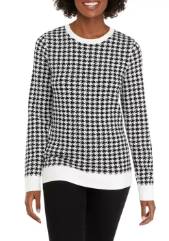 Deals ❤️ Kim Rogers® 👩 Women's Long Sleeve Crew Neck Jacquard Sweater 😍 -Kim Rogers® Shop Belk 693