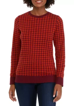 Deals ❤️ Kim Rogers® 👩 Women's Long Sleeve Crew Neck Jacquard Sweater 😍 -Kim Rogers® Shop Belk 694