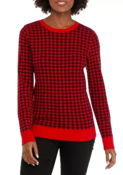 Deals ❤️ Kim Rogers® 👩 Women's Long Sleeve Crew Neck Jacquard Sweater 😍 -Kim Rogers® Shop Belk 695