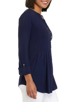 Buy ✔️ Kim Rogers® 👩 Women's Roll Tab Henley 👕 Shirt ❤️ -Kim Rogers® Shop Belk 698