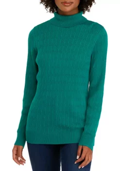 Cheapest ✔️ Kim Rogers® 👩 Women's Long Sleeve Cable Knit Turtleneck Sweater 💯 -Kim Rogers® Shop Belk 72