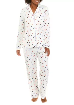New ❤️ Kim Rogers® Long Sleeve Notch Pajama Set ⌛ -Kim Rogers® Shop Belk 740