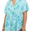Deals 👏 Kim Rogers® Plus Size Henley Paisley Top 🛒 -Kim Rogers® Shop Belk 766