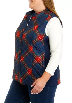 Cheap 😀 Kim Rogers® Plus Size Quilted Printed Vest 🥰 -Kim Rogers® Shop Belk 774