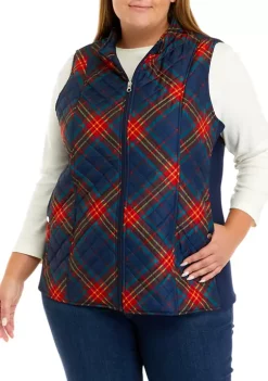 Cheap 😀 Kim Rogers® Plus Size Quilted Printed Vest 🥰 -Kim Rogers® Shop Belk 775
