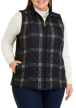 Cheap 😀 Kim Rogers® Plus Size Quilted Printed Vest 🥰 -Kim Rogers® Shop Belk 776