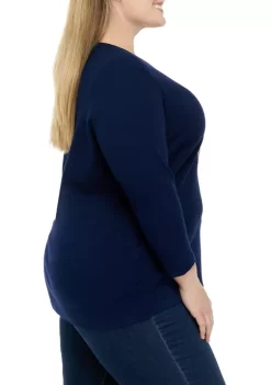 Cheapest ✨ Kim Rogers® Plus Size 3/4 Sleeve Crew Neck Graphic T-Shirt 😀 -Kim Rogers® Shop Belk 781