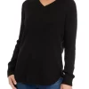 Best Pirce ⌛ Kim Rogers® 👩 Women's Long Sleeve Cable V-Neck Sweater 👍