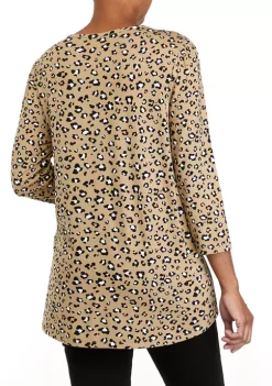 Deals 😉 Kim Rogers® 👩 Women's 3/4 Sleeve Printed T-Shirt 😍 -Kim Rogers® Shop Belk 837