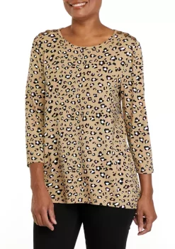 Deals 😉 Kim Rogers® 👩 Women's 3/4 Sleeve Printed T-Shirt 😍 -Kim Rogers® Shop Belk 839