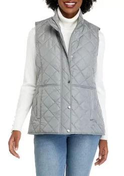 Hot Sale 🧨 Kim Rogers® 👩 Women's Solid Quilted Vest 🌟 -Kim Rogers® Shop Belk 848