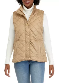 Hot Sale 🧨 Kim Rogers® 👩 Women's Solid Quilted Vest 🌟 -Kim Rogers® Shop Belk 852